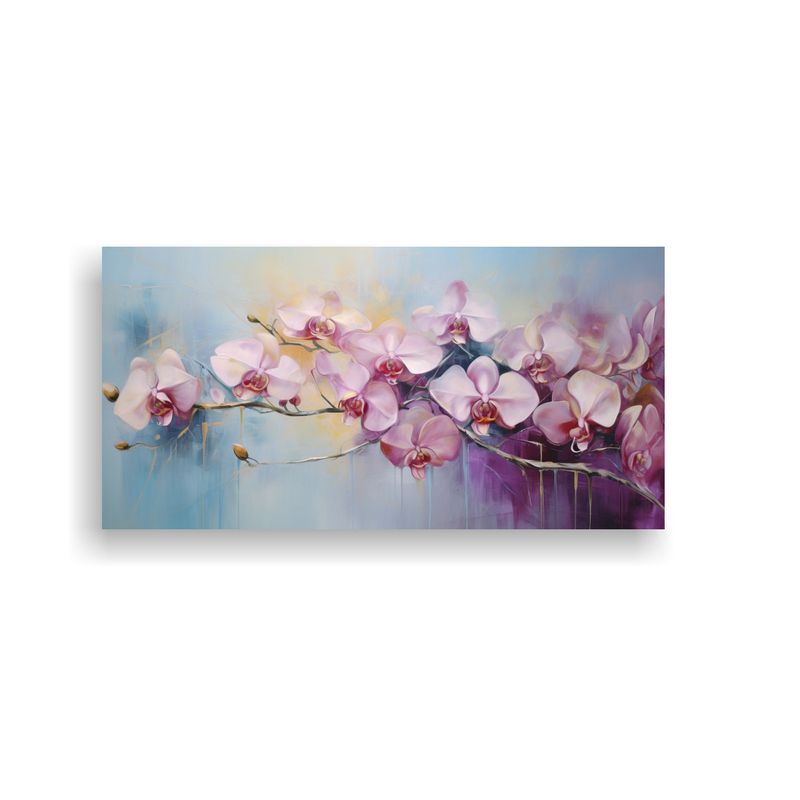 GENERICO - Pintura Abstracta De Orquídeas En Aceite De Color 160x80cm