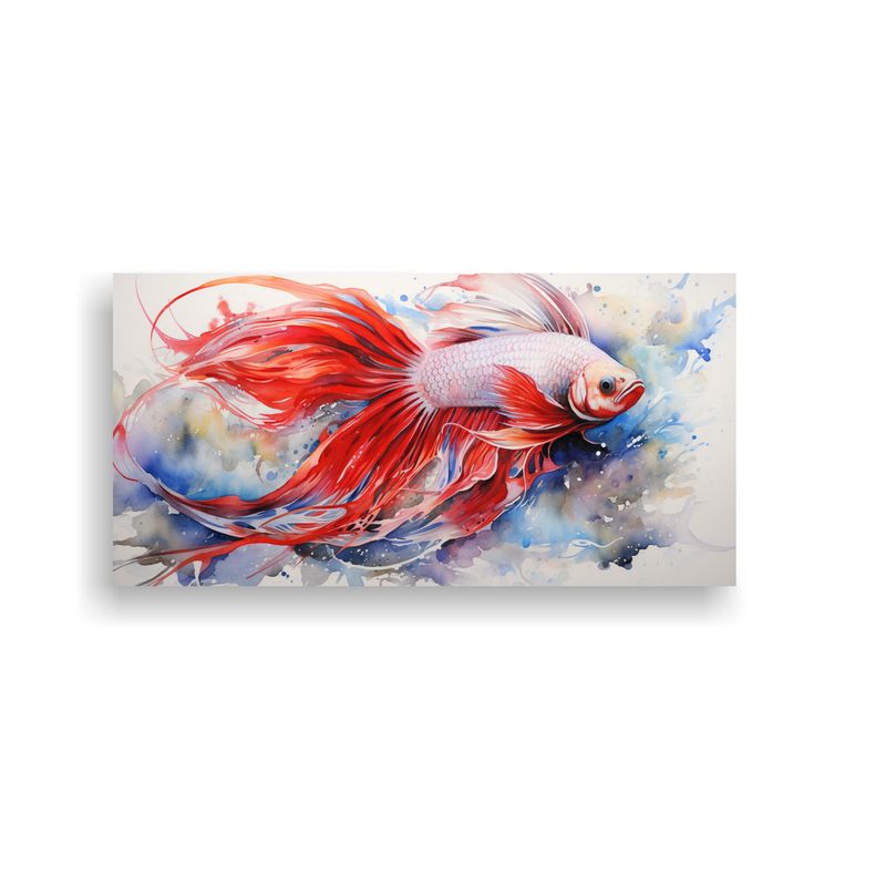 GENERICO - Cuadro Abstracto Peces De Colores Acuarela Estilo  160x80cm