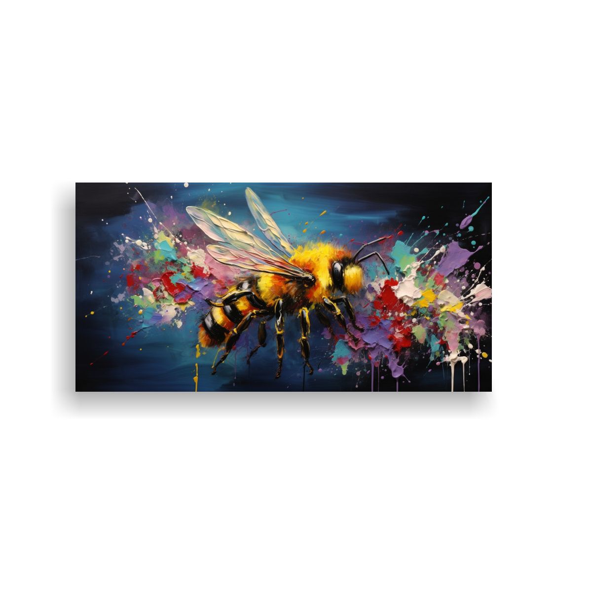 GENERICO - Pintura Al Estilo óleo Colorida Estilo Abeja En G 160x80cm.