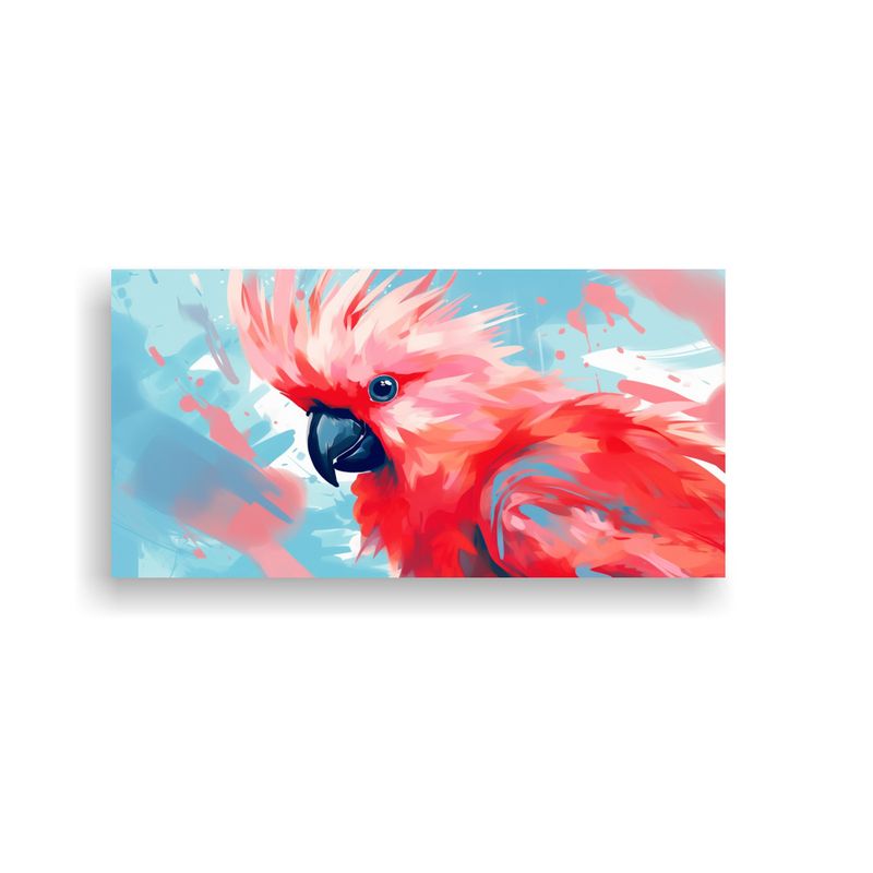 GENERICO - Cuadro De Cockatoo En Colores Pastel Y Rojo Estilo 160x80cm