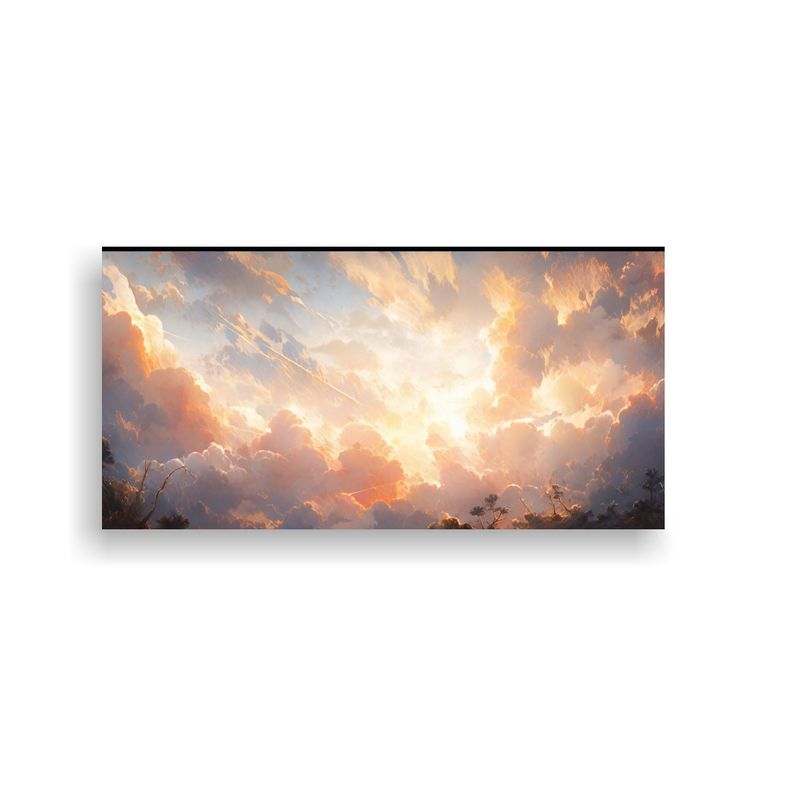 GENERICO - Cuadro Abstracto Amanecer Hermoso En Tonos Marrone 160x80cm
