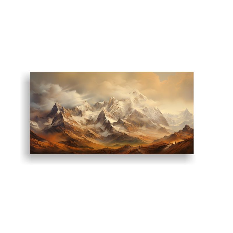 GENERICO - Paisaje Montañoso En Tonos Marrones Inspirador 160x80cm