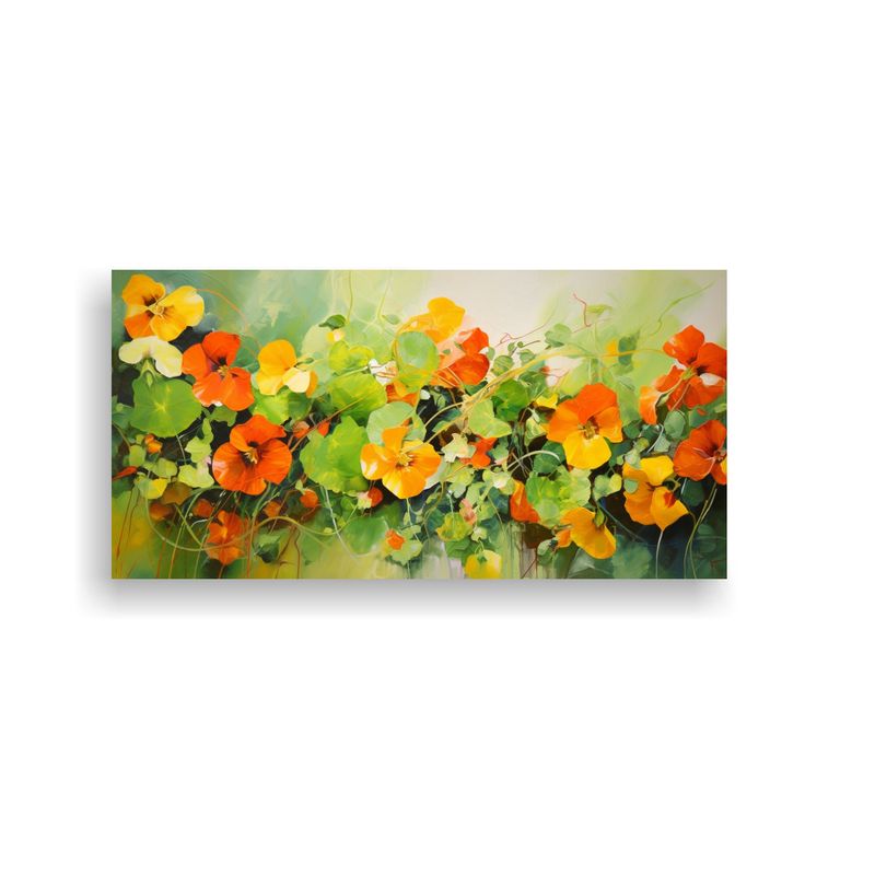 GENERICO - Pintura Abstracta Detallada De Nasturtium Herbs 160x80cm
