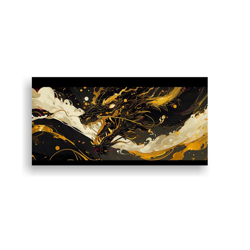 GENERICO - Pintura Decorativa Neonoir Dragón En Vibrantes C 160x80cm