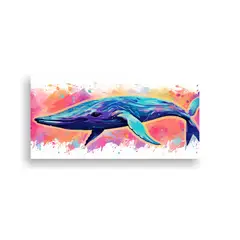 GENERICO - Cuadro Imagen Motivo Ballena Azul En Colores Satur 160x80cm