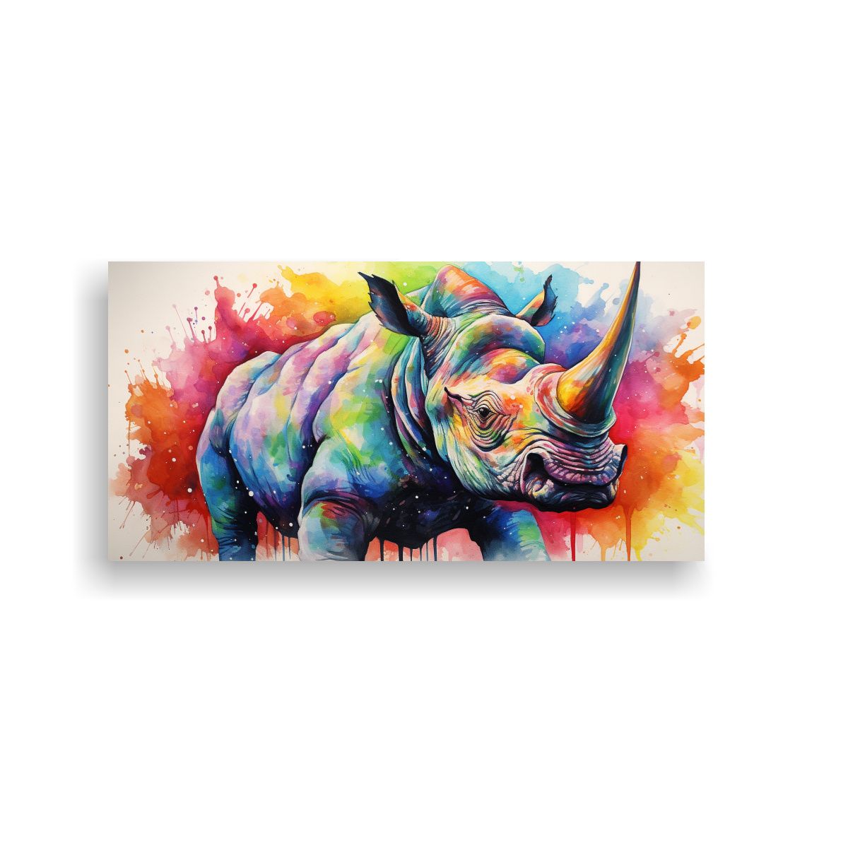 GENERICO - Arte Moderno Para Sala Triceratops En Acuarela Co 160x80cm.