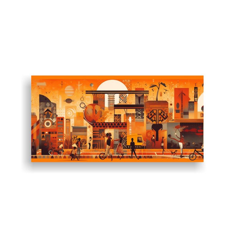 GENERICO - Cuadro Moderno Africano Exuberante Para Decoració 160x80cm
