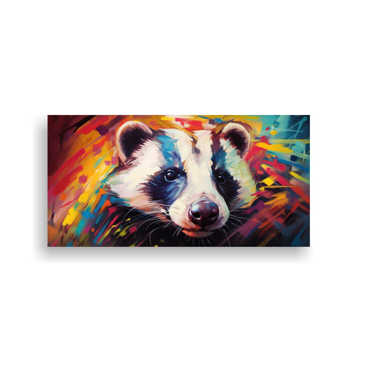 GENERICO - Pintura Al Estilo óleo De Tejón Colorido En Esti 160x80cm