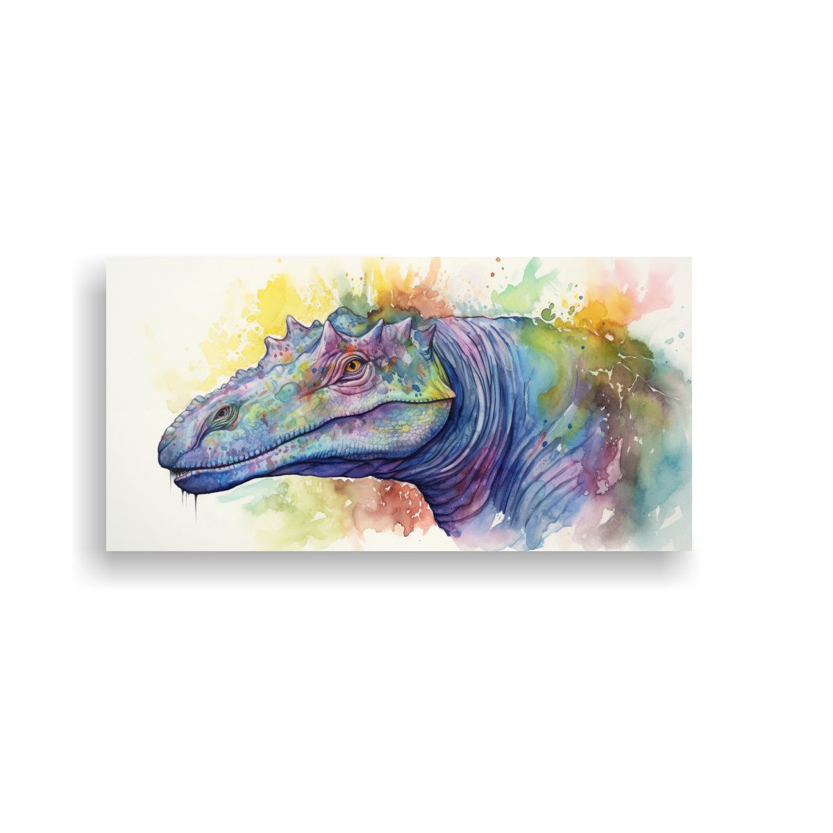GENERICO - Pintura Exclusiva De Iguanodon En Acuarela Colorid 160x80cm