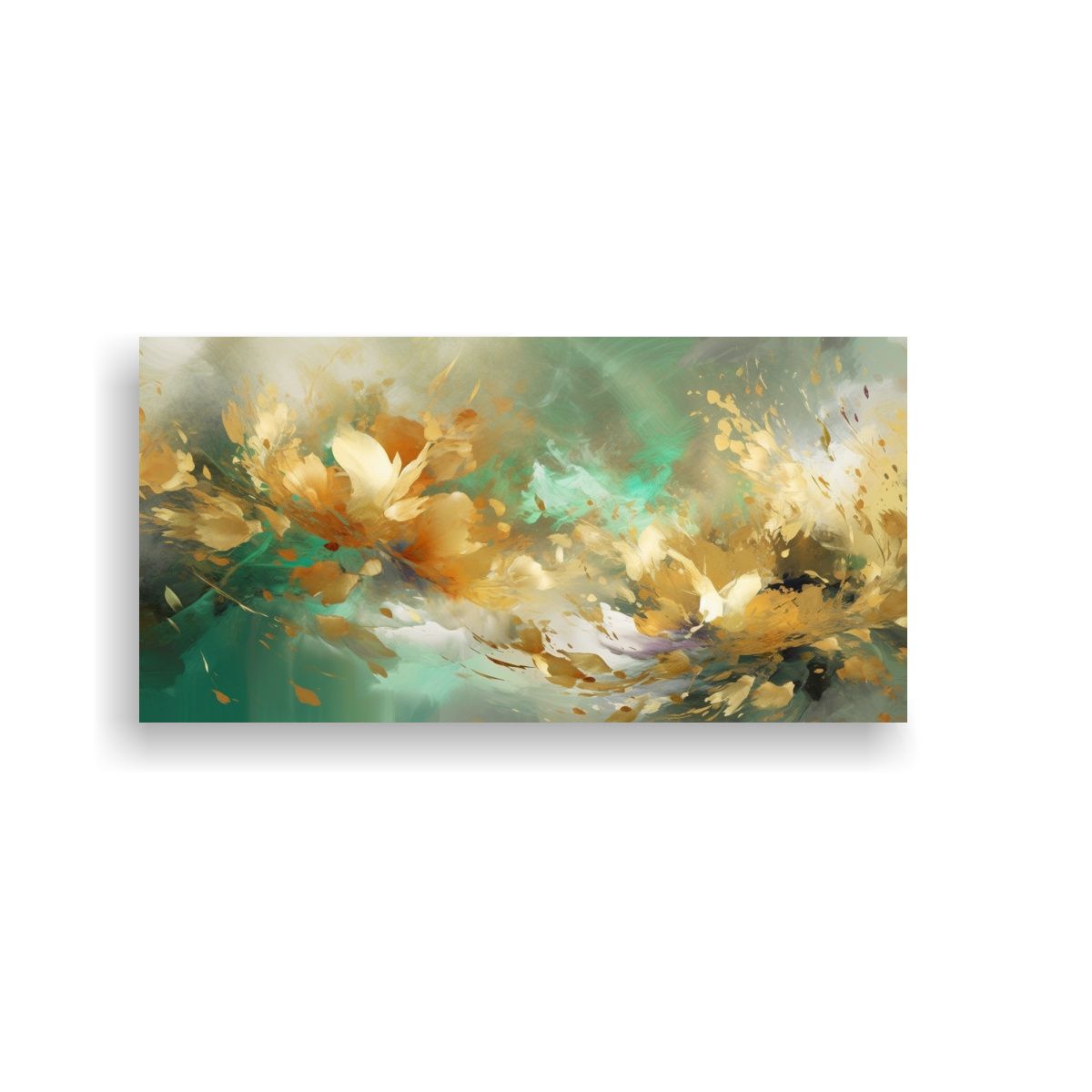 GENERICO - Cuadro Floral Abstracto En Lienzo Vintage En Tonos 160x80cm