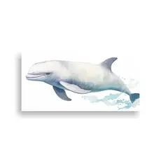 GENERICO - Pintura Temática De Ballena Beluga En Acuarelas C 160x80cm