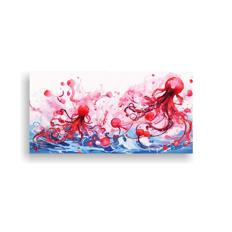 GENERICO - Cuadro Vanguardia Textura Vida Marina En Tonos Cer 160x80cm