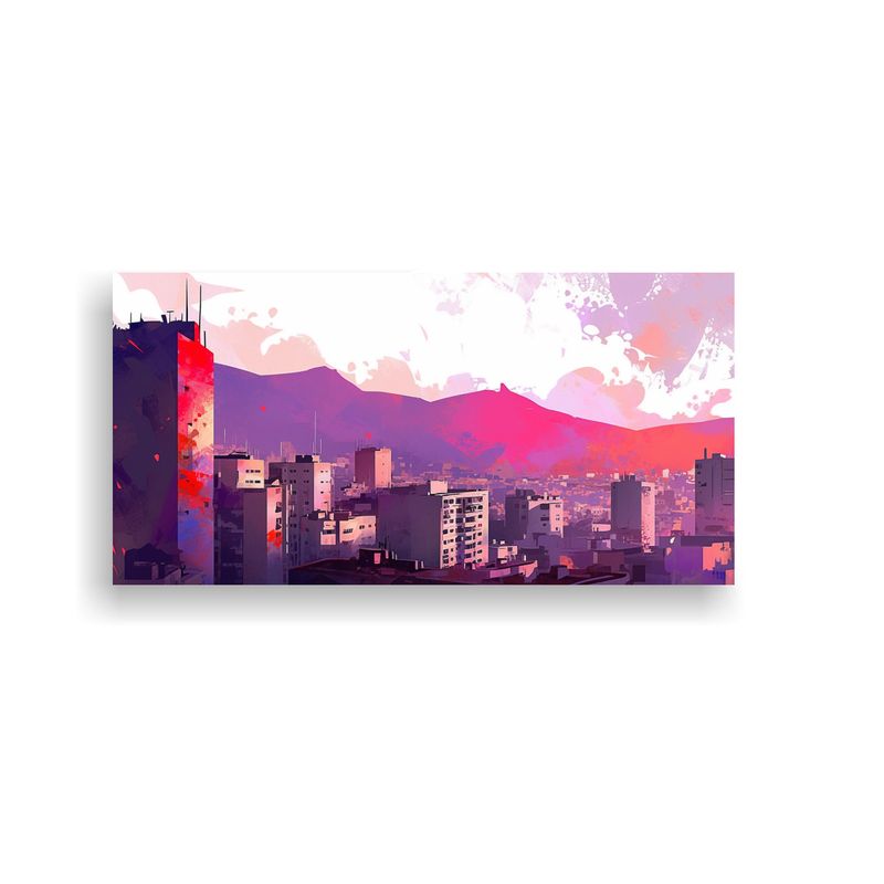 GENERICO - Cuadro Patron Multicolor Intenso Para Santiago En  160x80cm