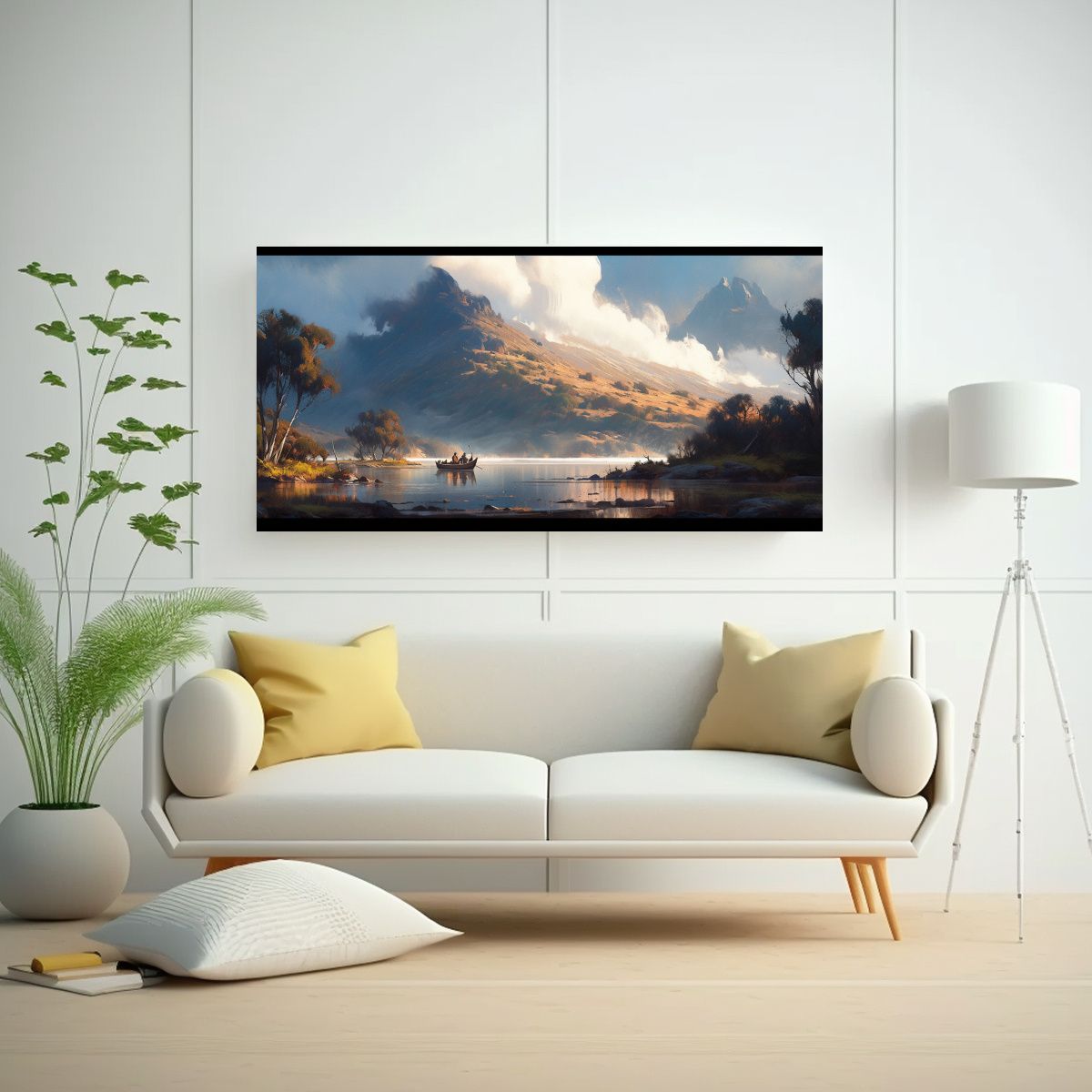 GENERICO - Pintura Abstracta De Colores Negros En Un Lago De  160x80cm