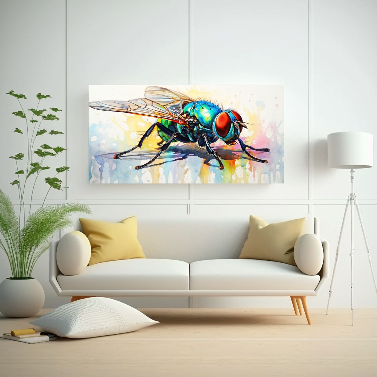 GENERICO - Pintura Estilo Acuarela Colorida Para Decorar Ambi 160x80cm