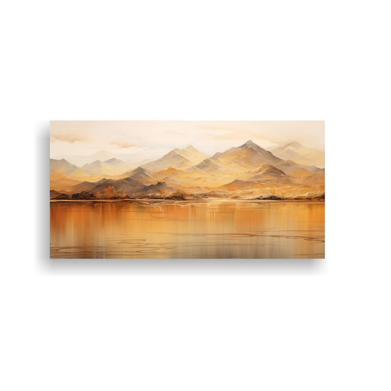GENERICO - Pintura Abstracta De Tonos Marrones En Un Lago De  160x80cm
