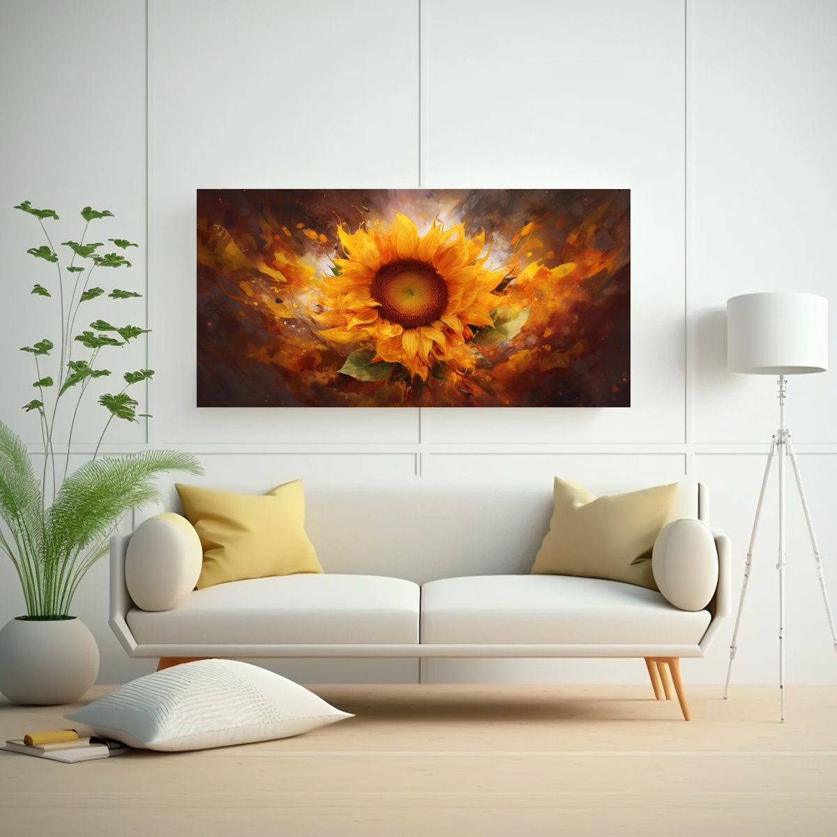 GENERICO - Pinturas Decorativas De Girasoles Para Un Ambiente 160x80cm