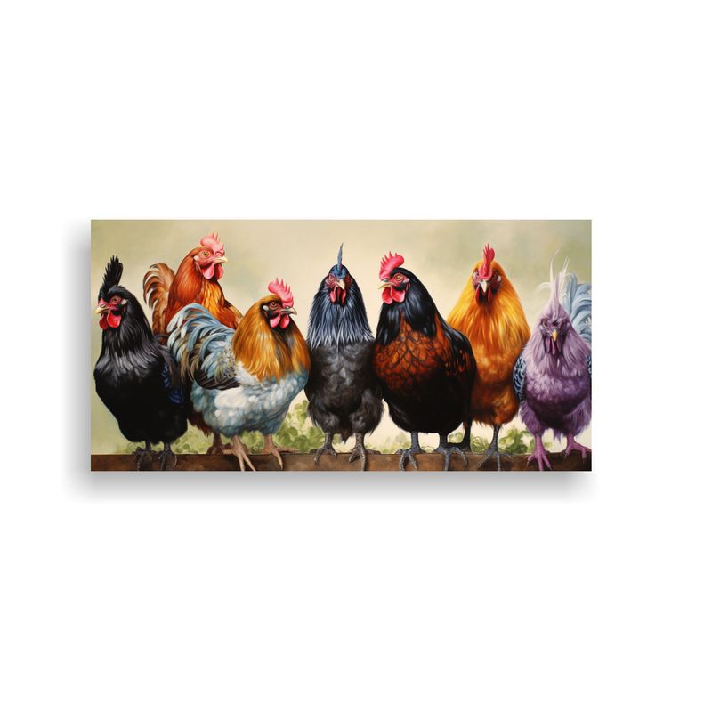 GENERICO - Pintura Al Estilo óleo Estilo Colorido De Gallina 160x80cm