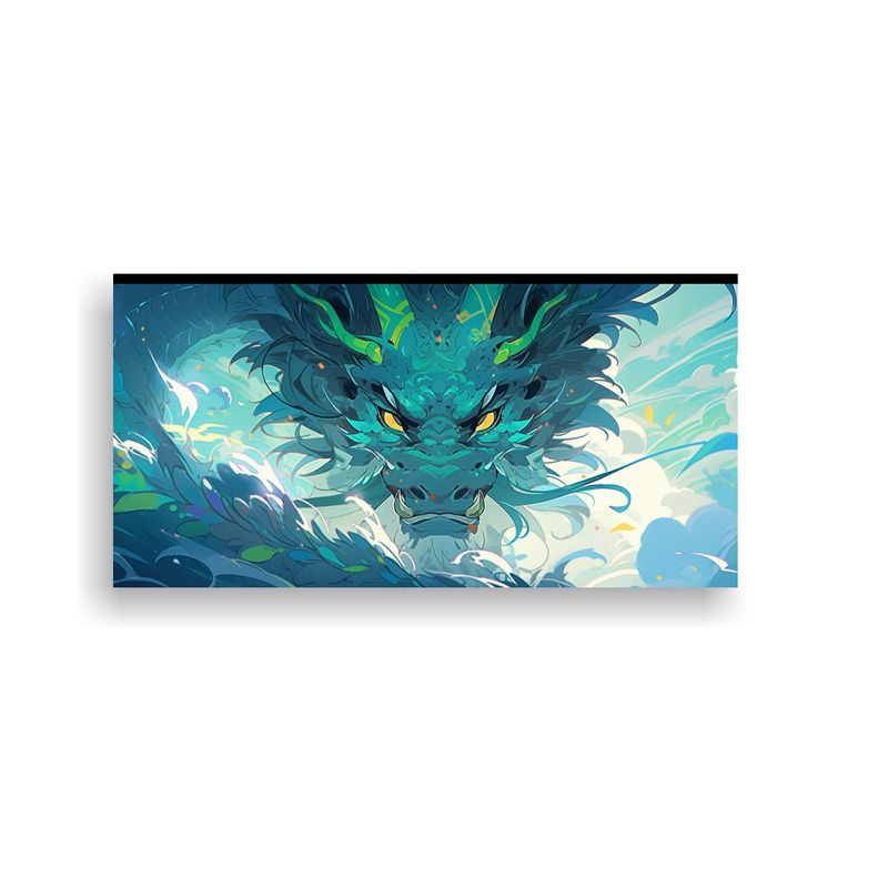 GENERICO - Pintura Decorativa Acuarela Dragon En Colores Past 160x80cm