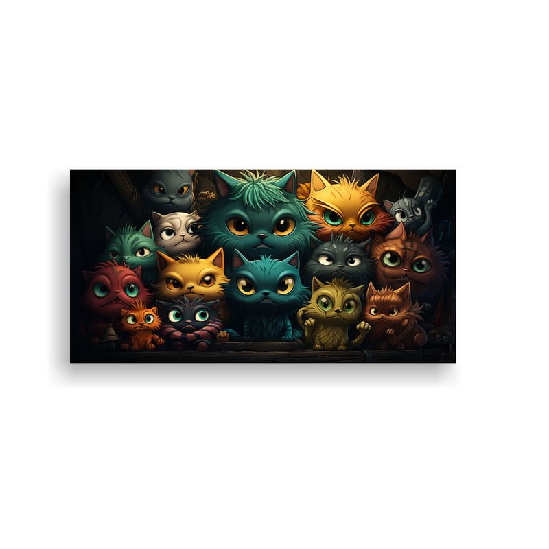 GENERICO - Pinturas Decorativas De Gatos De Colores Apilados 160x80cm