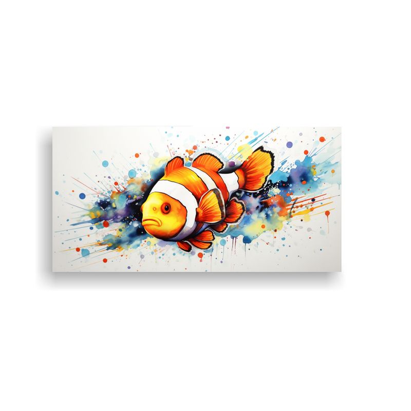 GENERICO - Decoración De Pared Clownfish Acuarela Estilo Pin 160x80cm