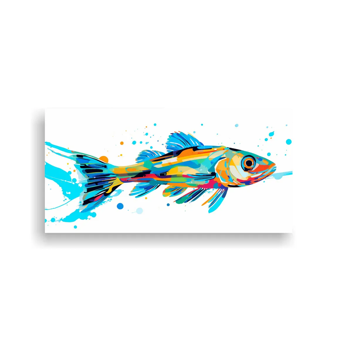 GENERICO - Cuadro Cuadro Zebrafish Vibrante Y Turquesa Estilo 160x80cm
