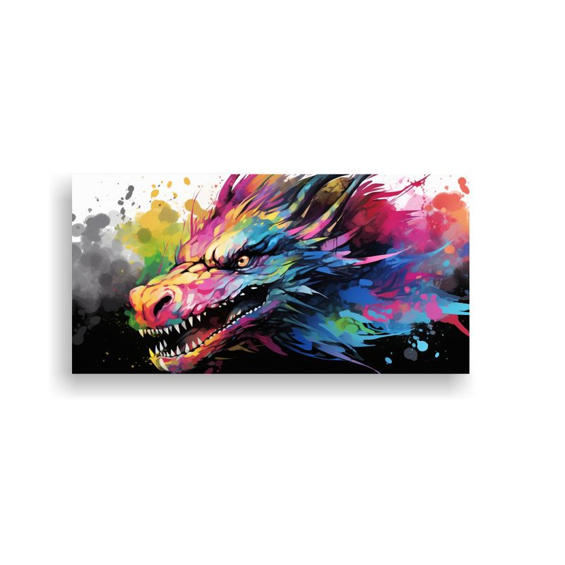 GENERICO - Cuadro Inspiración Simetría Dragón Arcoíris Y  160x80cm