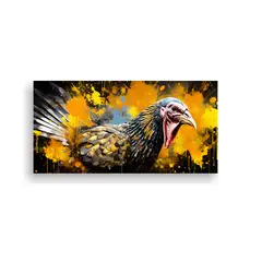 GENERICO - Cuadro Tema Turquías En Colores Oro Y Negro Estil 160x80cm