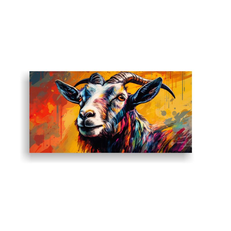 GENERICO - Pintura Al Estilo óleo Colorida De Una Cabra En E 160x80cm
