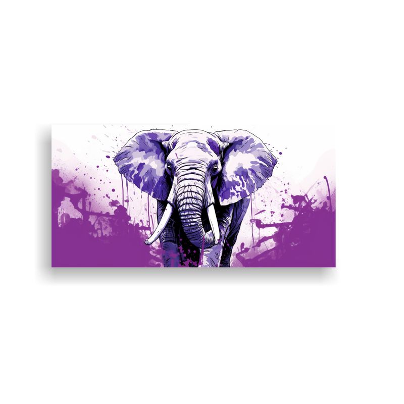 GENERICO - Pintura Decorativa De Elefante Asiático En Morado 160x80cm