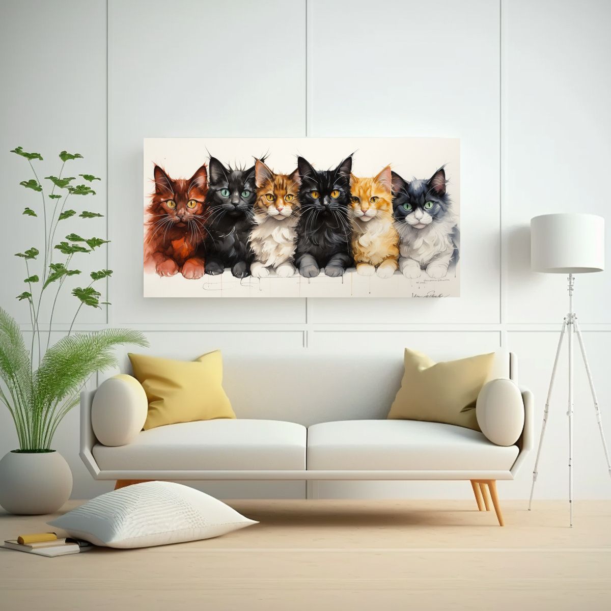 GENERICO - Pinturas Decorativas Vintage De Gatos Fantasia Col 160x80cm
