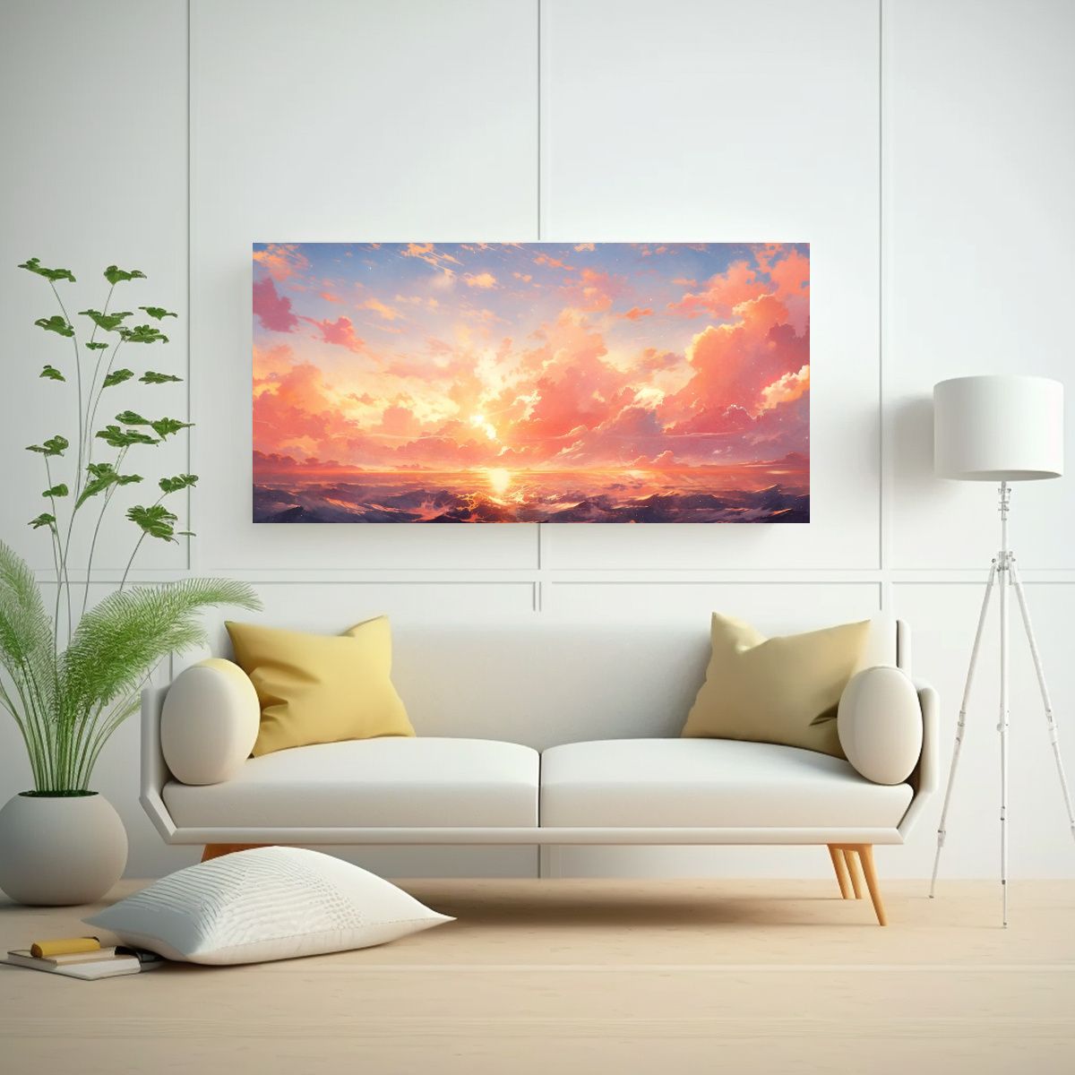 GENERICO - Lienzo Abstracto Colores Naturaleza Mar Y Cielo Co 160x80cm