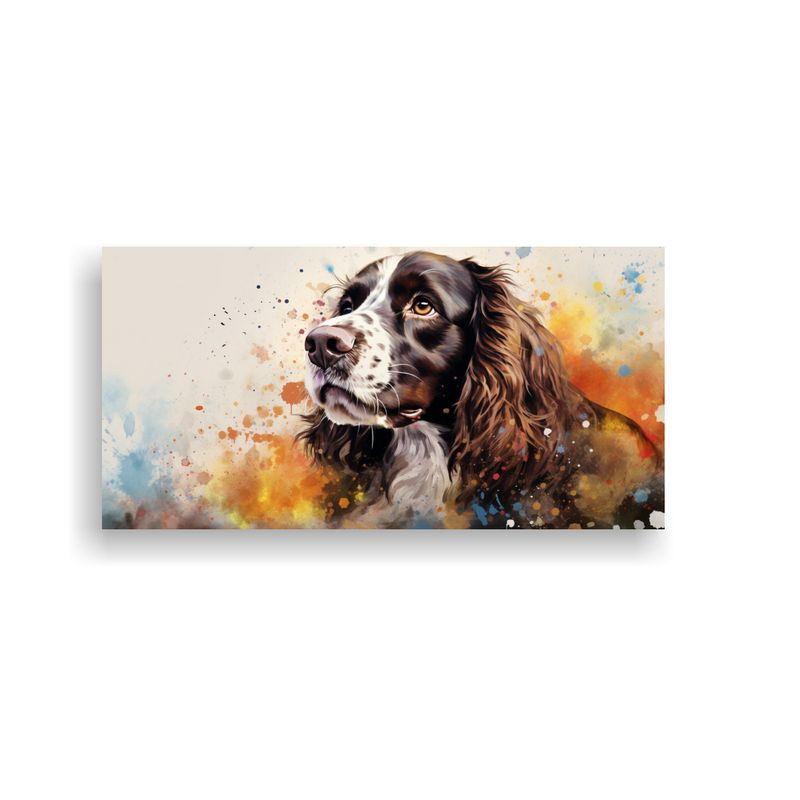 GENERICO - Pintura Alegre De Spaniel En Acuarelas Coloridas D 160x80cm