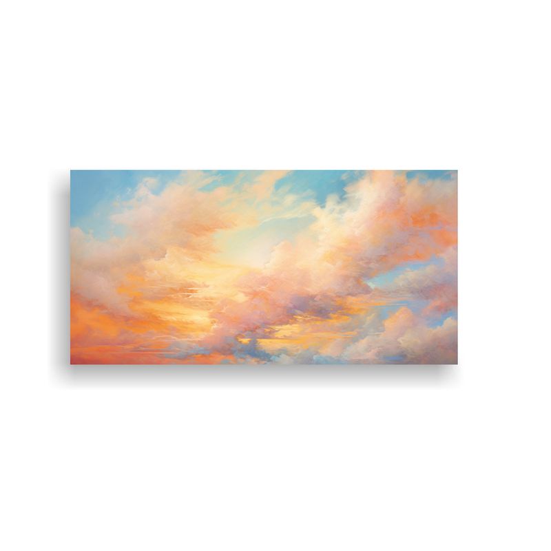 GENERICO - Pintura Abstracta Cielo Matutino Con Arco Iris Y  160x80cm