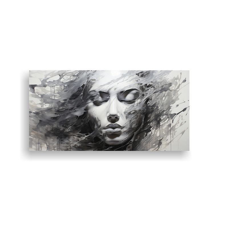 GENERICO - Cuadros Modernos De Contornos Faciales Y Salpicadu 160x80cm