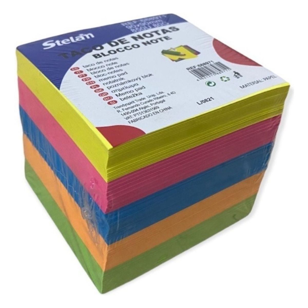 1724 - Taco Notas Post It Hojas Colores Cuadrado
