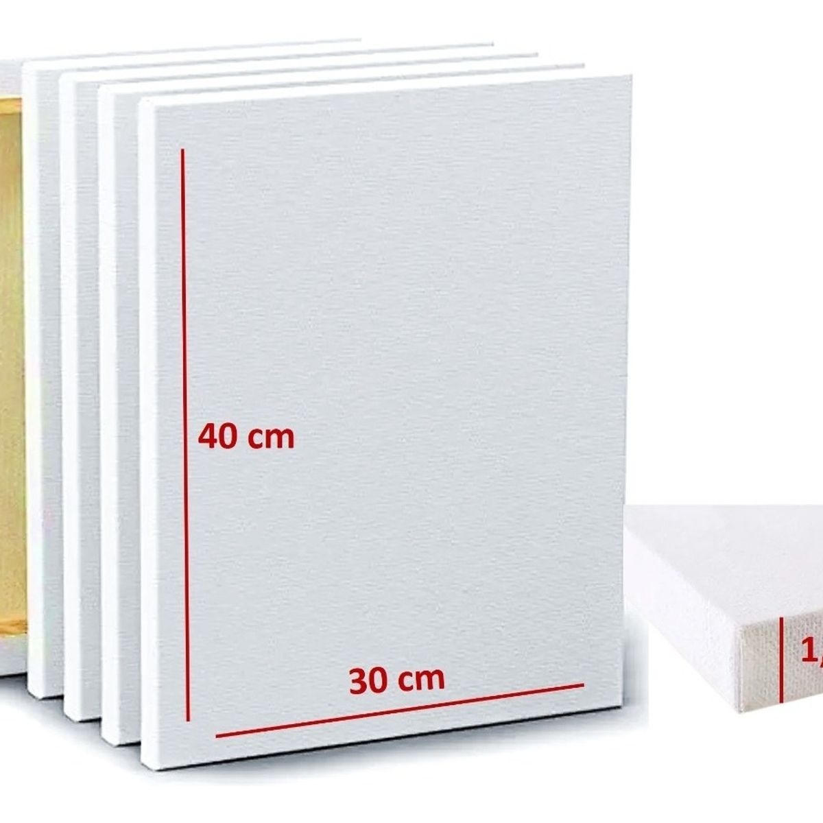 1724 - Bastidor Para Pintar De Madera Con Lienzo De Tela 40x30cm