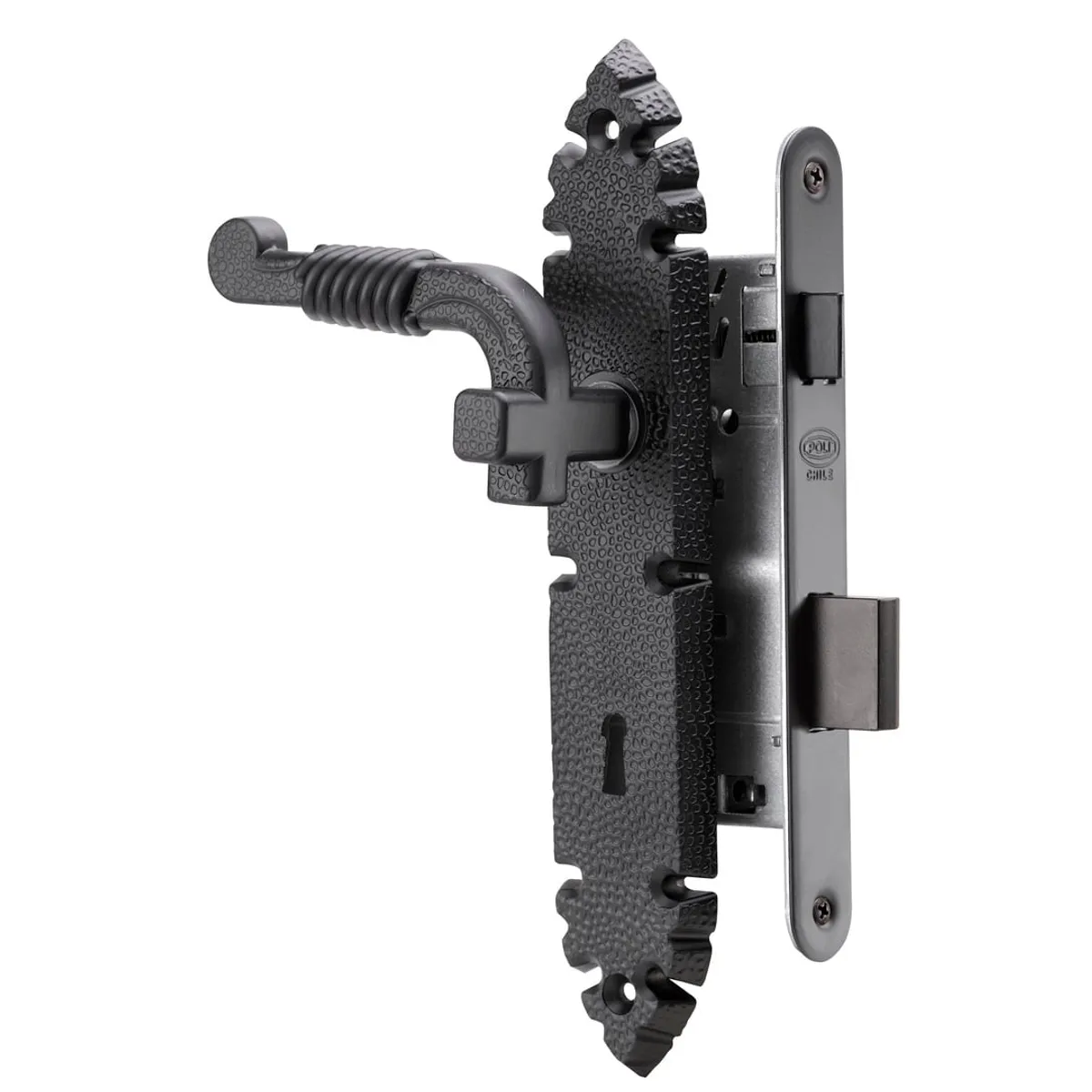 POLI - Cerradura Embutida Poli Rústica B40 Dormitorio