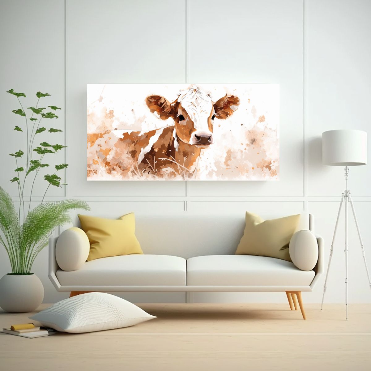 GENERICO - Cuadro Inspirador Poder Animal En Marrón Y Blanco 160x80cm.