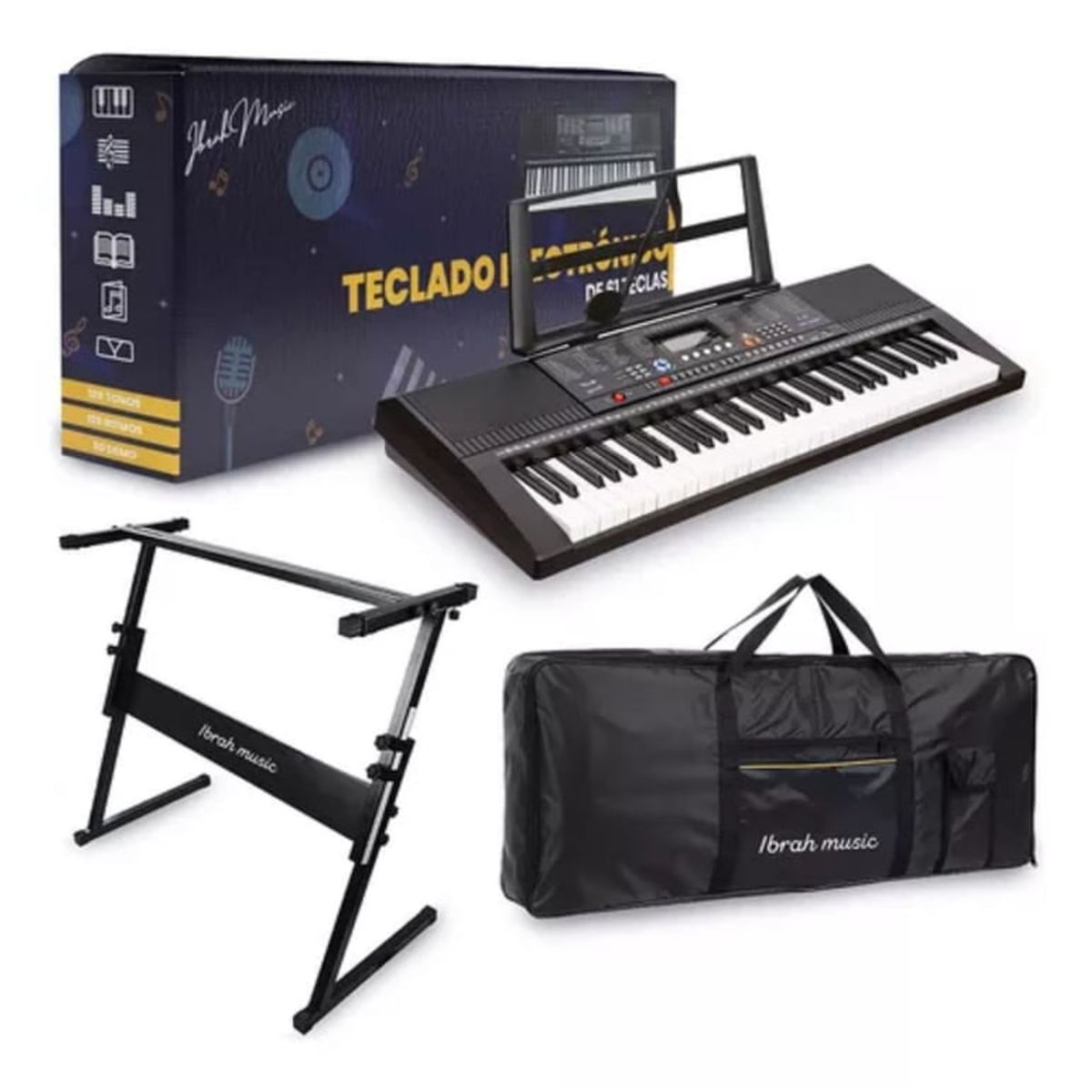 U BUY - Teclado Musical 61 Teclas Piano + Funda + Atril