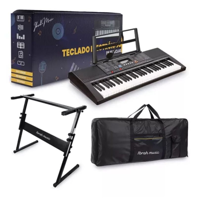 U BUY - Teclado Musical 61 Teclas Piano + Funda + Atril