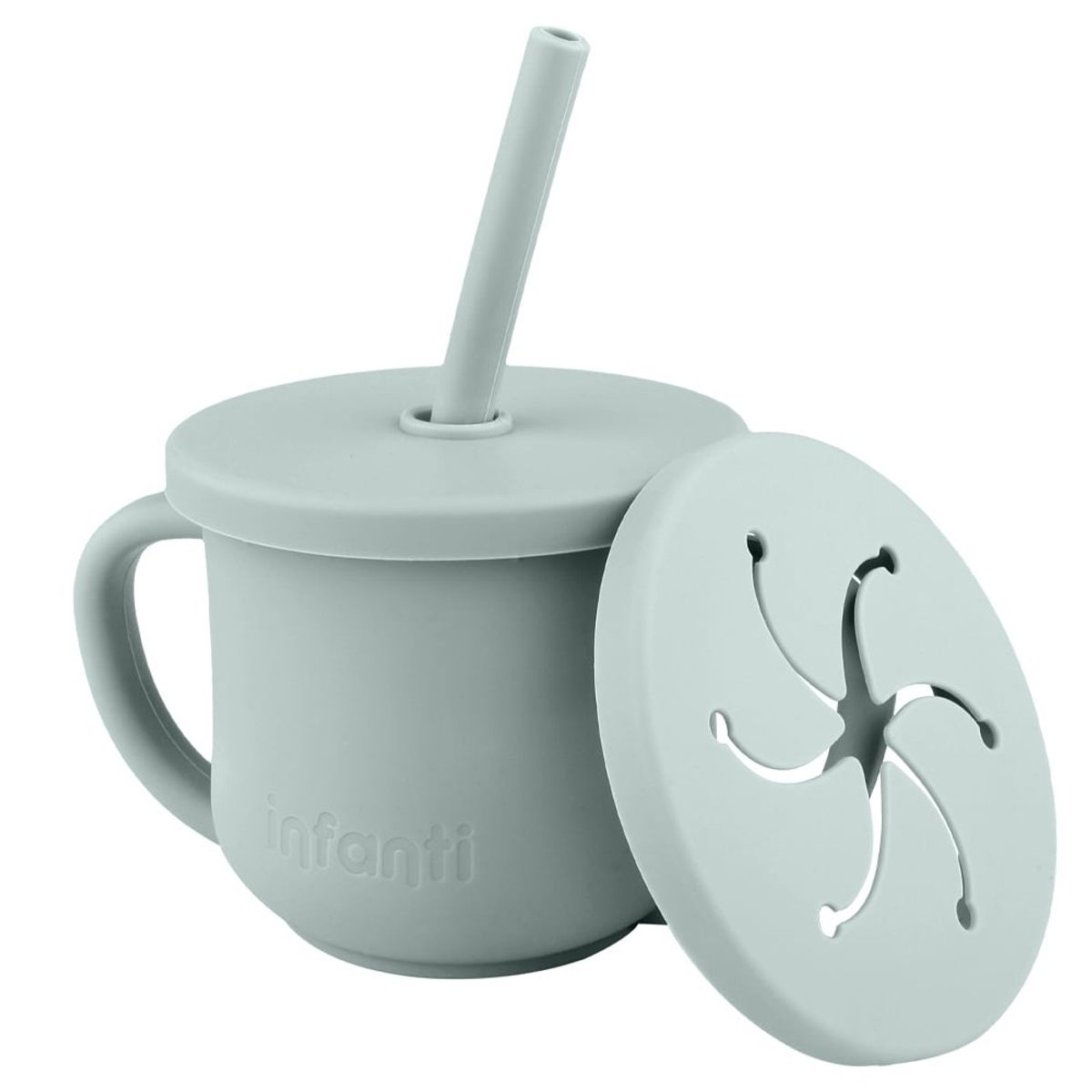 INFANTI - Vaso 2 en 1 Con Asas Azul Infanti
