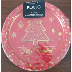 GENERICO - Plato Navidad Rojo Set 6 Unidades 7-18Cm