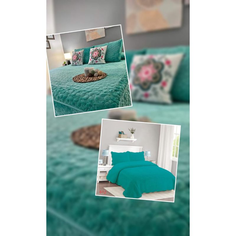 ANGELES DEL HOGAR - Cobertor de Verano con Polar Microplus King Turquesa