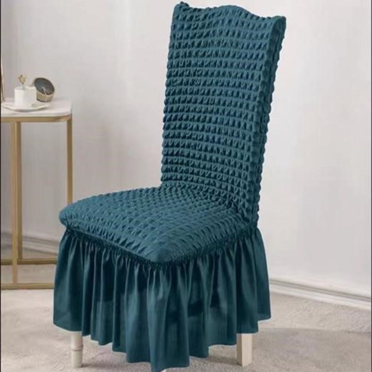 ANGELES DEL HOGAR - Cubre asientos comedor pack 6 unidades Turco Texturizado Turquesa