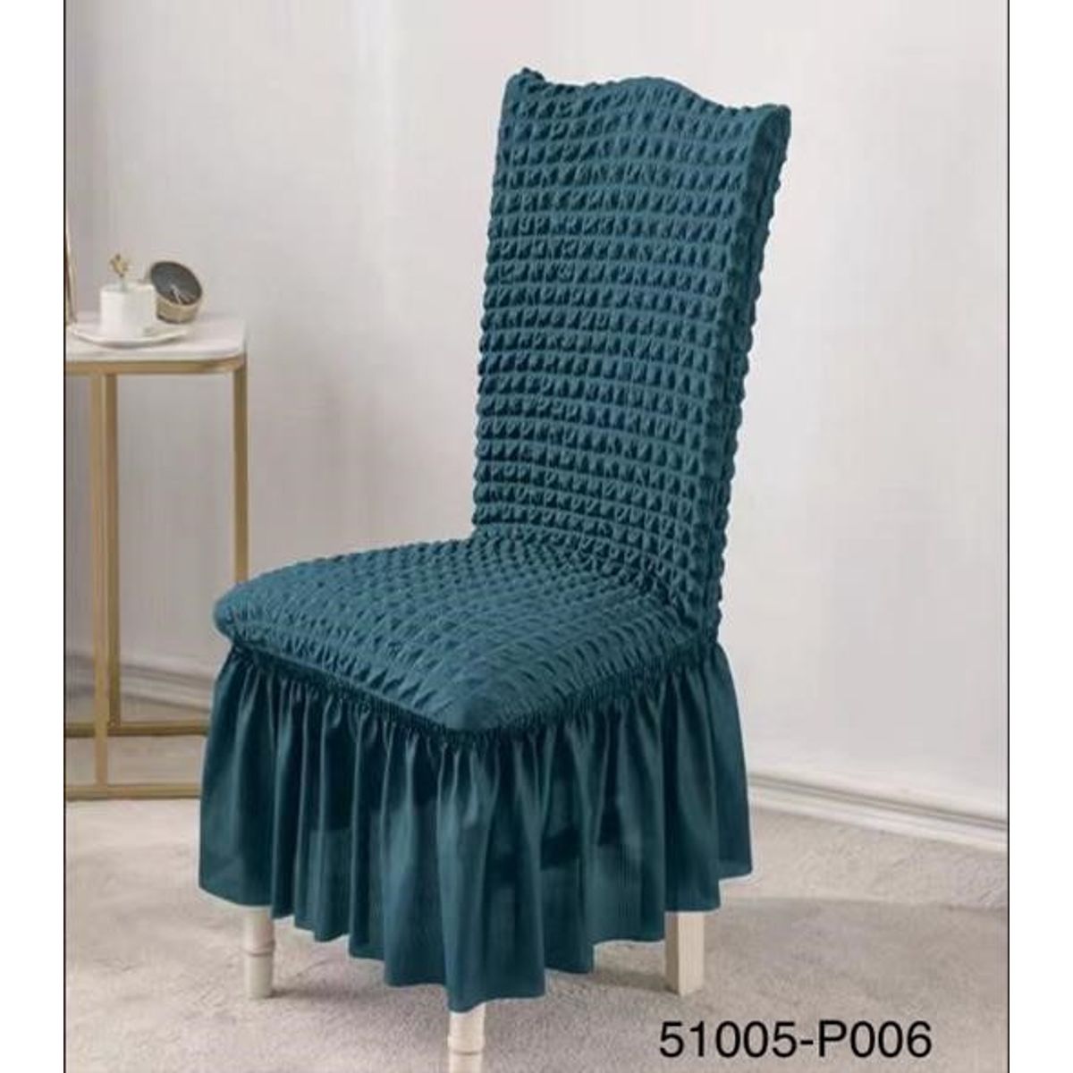 ANGELES DEL HOGAR - Cubre asientos comedor pack 6 unidades Turco Texturizado Turquesa