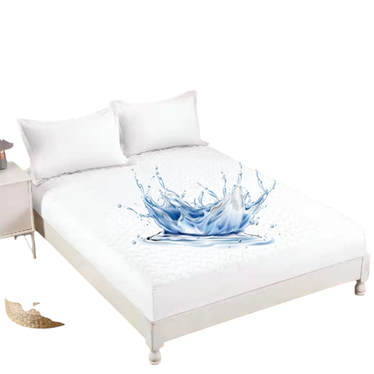 ANGELES DEL HOGAR - Cubre Colchon Impermeable King Blanco