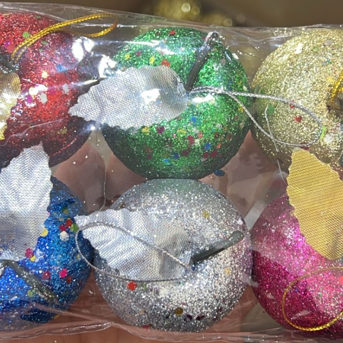 GENERICO - Set 6 Esferas Diseño Manzana Navidad