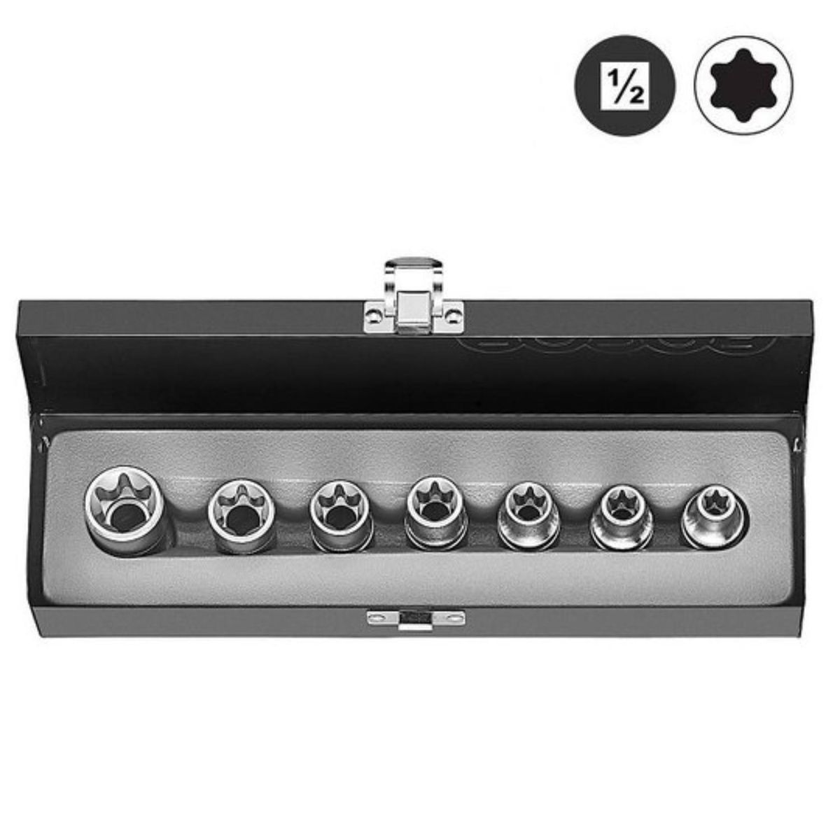 FORCE - Juego Dados Torx Hembra 1/2" E10 a E24 7pz 4071 Force