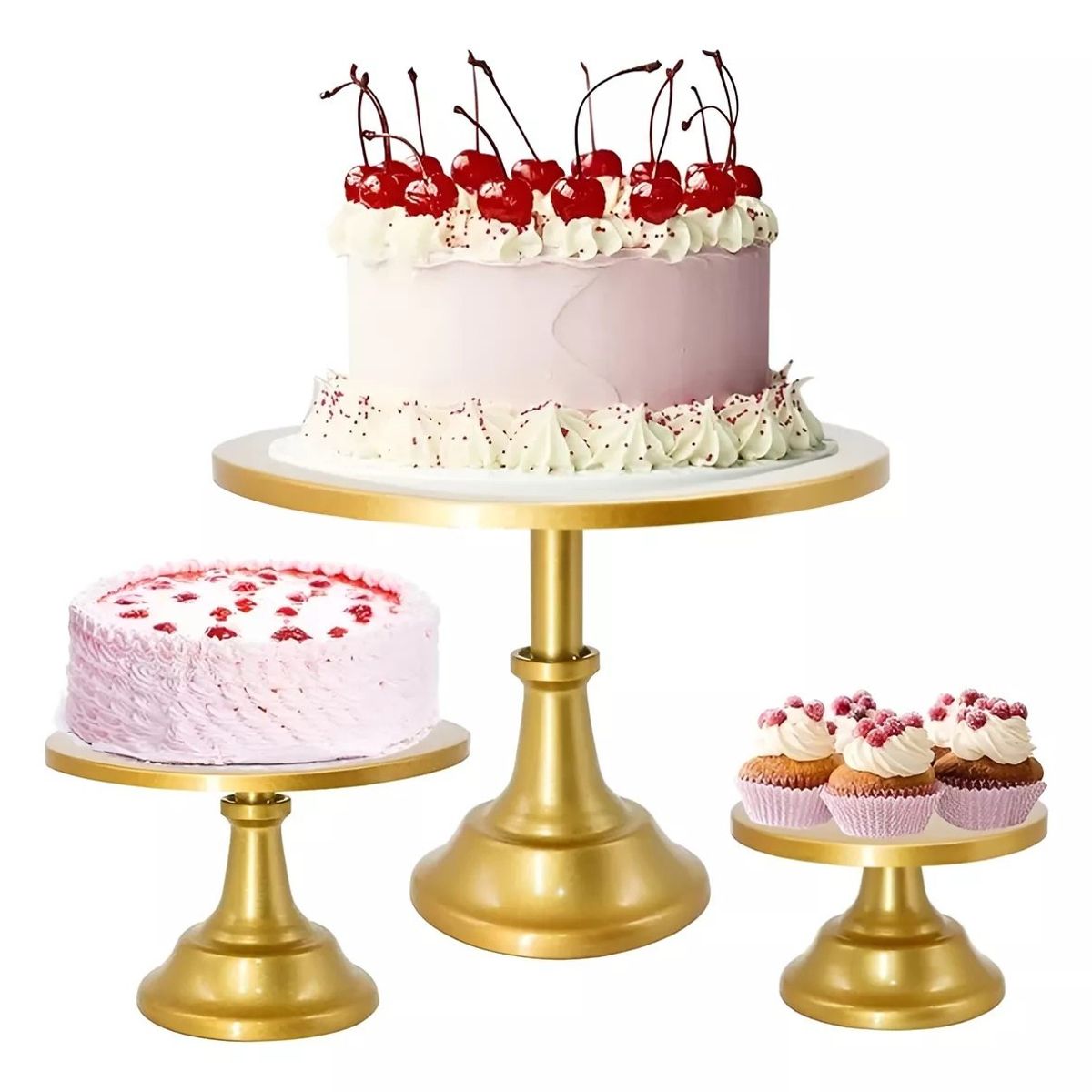 Pasteleria - Set 3 Porta Cupcake Base Para Tortas Porta Tortas Exhibicion